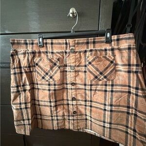 Torrid Brown Plaid Mini Skirt